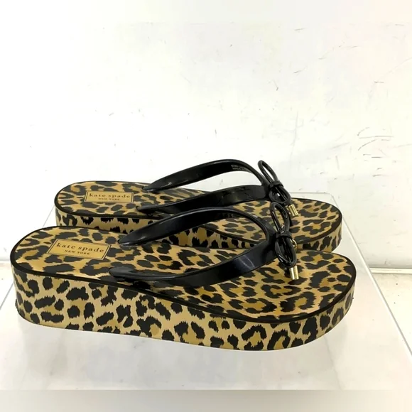 kate spade new york Women Kate Spade Flip Flop Wedge Thong Sandal Leopard main image 1